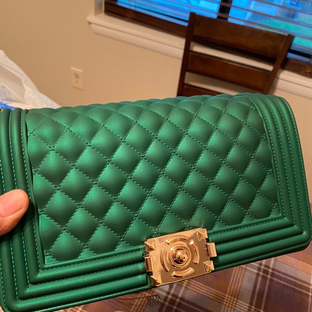 Hunter Green Quilted Bag